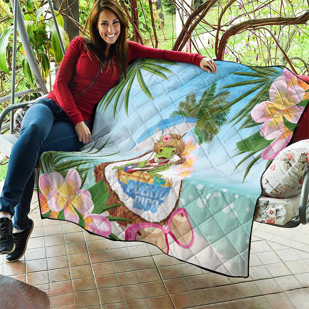 Puerto Rico Pava Coqui Quilt Spirit Frog Tropical Beach Vibes - Wonder Print Shop