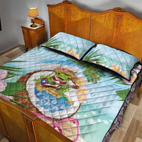 Puerto Rico Pava Coqui Quilt Bed Set Spirit Frog Tropical Beach Vibes - Wonder Print Shop