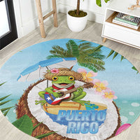 Puerto Rico Pava Coqui Round Carpet Spirit Frog Tropical Beach Vibes - Wonder Print Shop