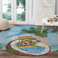 Puerto Rico Pava Coqui Round Carpet Spirit Frog Tropical Beach Vibes - Wonder Print Shop