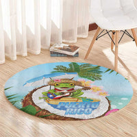 Puerto Rico Pava Coqui Round Carpet Spirit Frog Tropical Beach Vibes - Wonder Print Shop