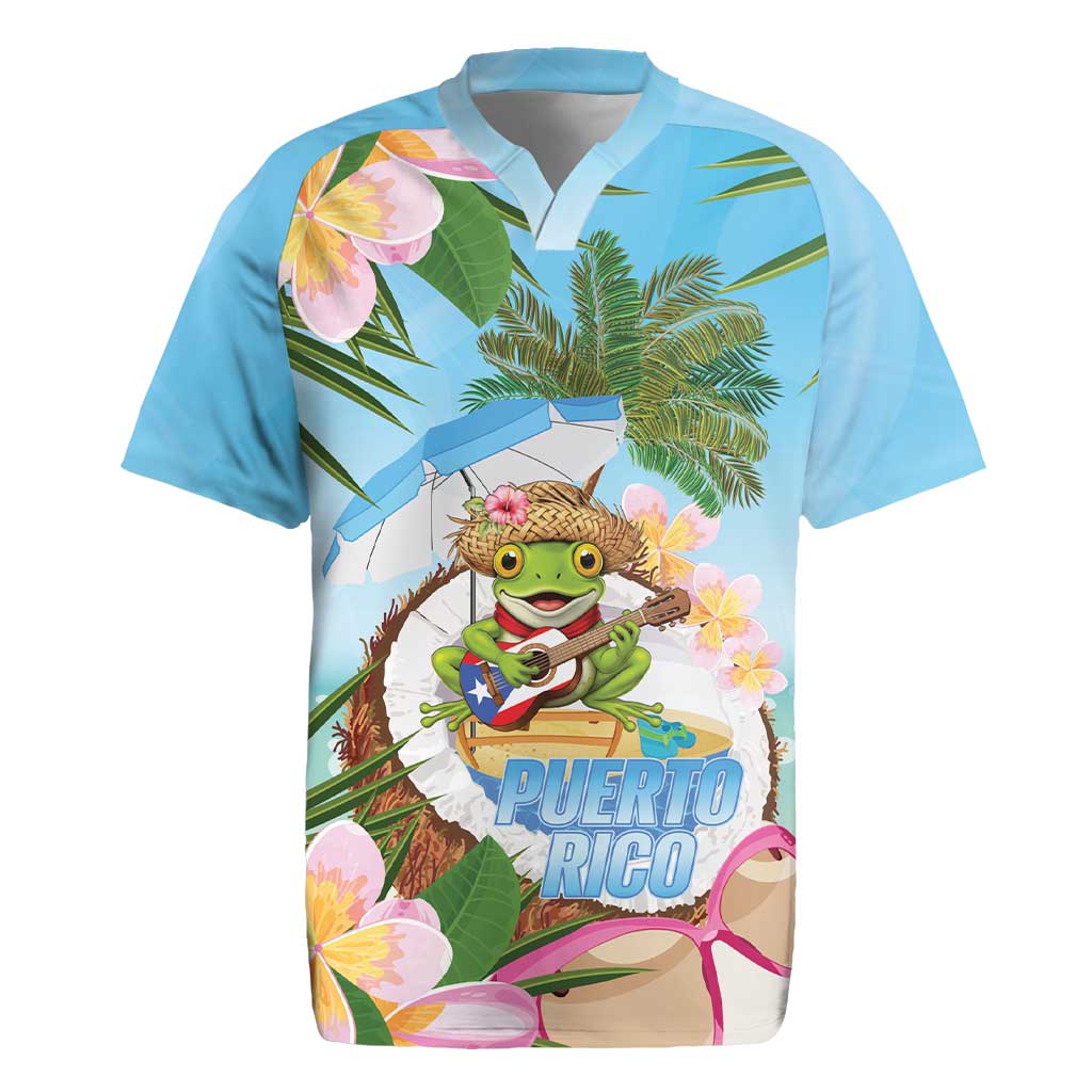 Puerto Rico Pava Coqui Rugby Jersey Spirit Frog Tropical Beach Vibes - Wonder Print Shop
