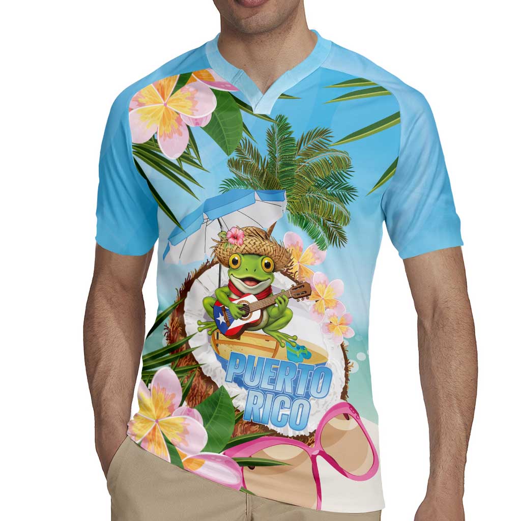Puerto Rico Pava Coqui Rugby Jersey Spirit Frog Tropical Beach Vibes - Wonder Print Shop