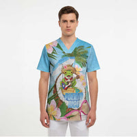 Puerto Rico Pava Coqui Scrub Top Spirit Frog Tropical Beach Vibes - Wonder Print Shop