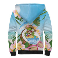 Puerto Rico Pava Coqui Sherpa Hoodie Spirit Frog Tropical Beach Vibes - Wonder Print Shop