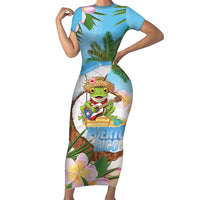 Puerto Rico Pava Coqui Short Sleeve Bodycon Dress Spirit Frog Tropical Beach Vibes - Wonder Print Shop