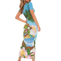 Puerto Rico Pava Coqui Short Sleeve Bodycon Dress Spirit Frog Tropical Beach Vibes - Wonder Print Shop