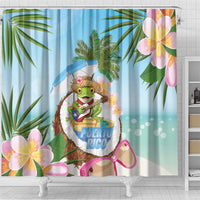 Puerto Rico Pava Coqui Shower Curtain Spirit Frog Tropical Beach Vibes - Wonder Print Shop