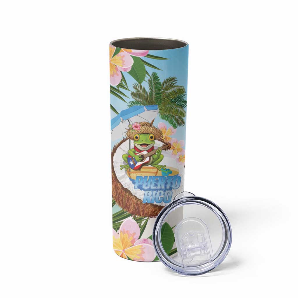Puerto Rico Pava Coqui Skinny Tumbler Spirit Frog Tropical Beach Vibes - Wonder Print Shop
