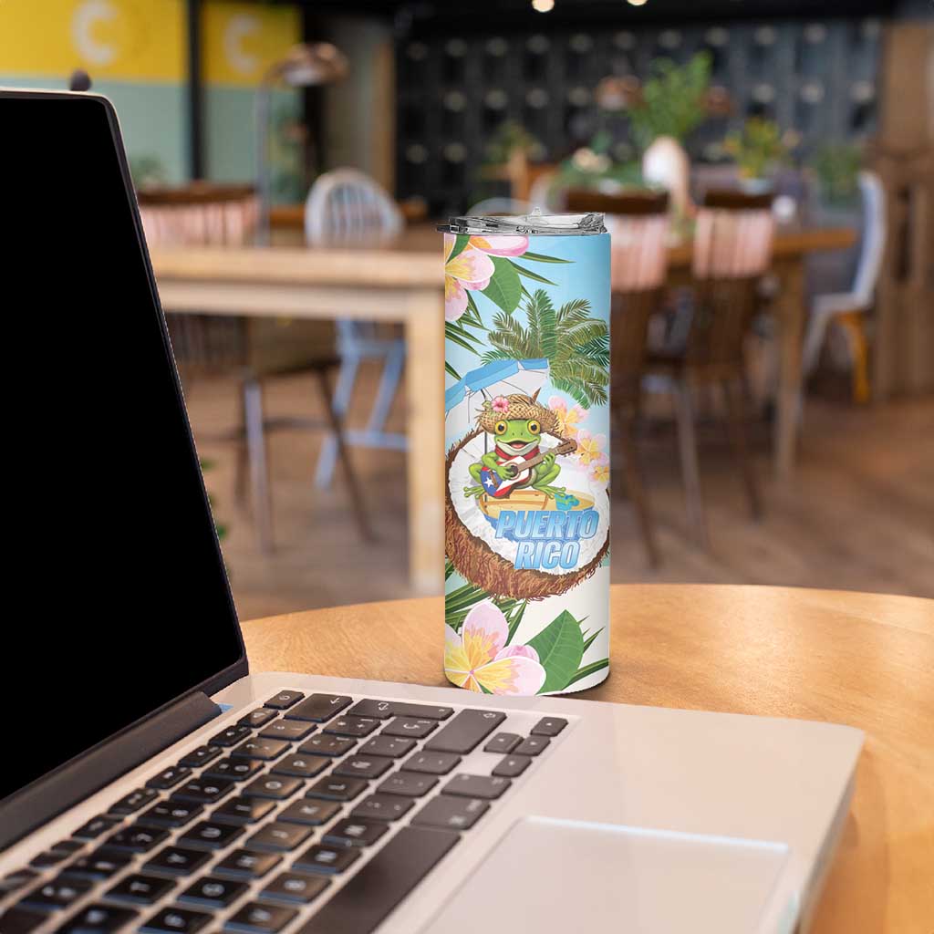 Puerto Rico Pava Coqui Skinny Tumbler Spirit Frog Tropical Beach Vibes - Wonder Print Shop