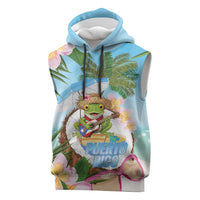 Puerto Rico Pava Coqui Sleeveless Hoodie Spirit Frog Tropical Beach Vibes - Wonder Print Shop