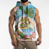 Puerto Rico Pava Coqui Sleeveless Hoodie Spirit Frog Tropical Beach Vibes - Wonder Print Shop