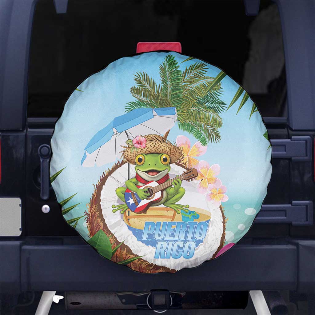 Puerto Rico Pava Coqui Spare Tire Cover Spirit Frog Tropical Beach Vibes - Wonder Print Shop