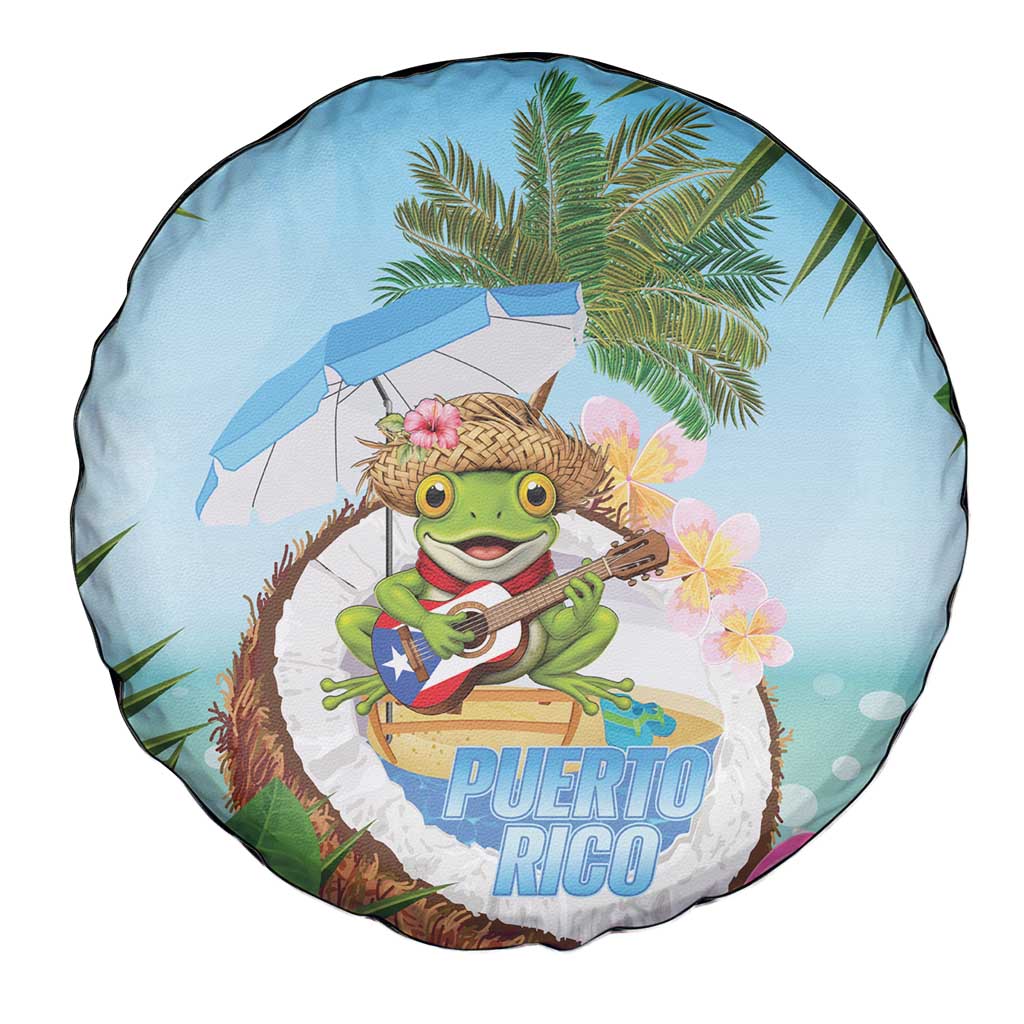 Puerto Rico Pava Coqui Spare Tire Cover Spirit Frog Tropical Beach Vibes - Wonder Print Shop
