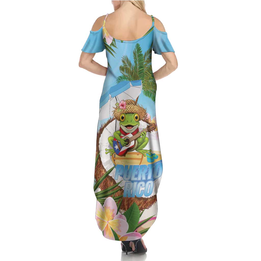 Puerto Rico Pava Coqui Summer Maxi Dress Spirit Frog Tropical Beach Vibes - Wonder Print Shop