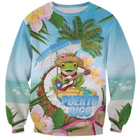 Puerto Rico Pava Coqui Sweatshirt Spirit Frog Tropical Beach Vibes - Wonder Print Shop