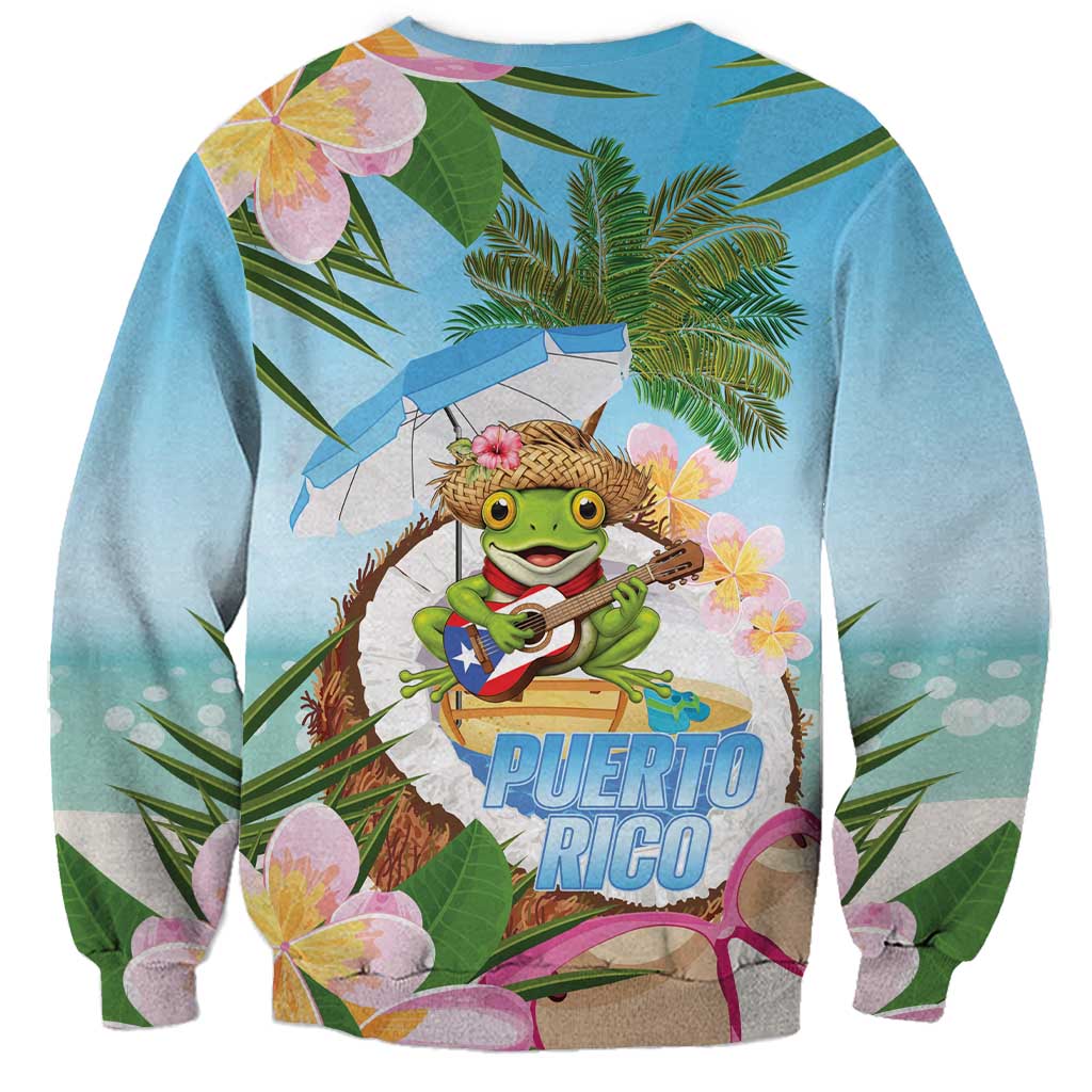 Puerto Rico Pava Coqui Sweatshirt Spirit Frog Tropical Beach Vibes - Wonder Print Shop
