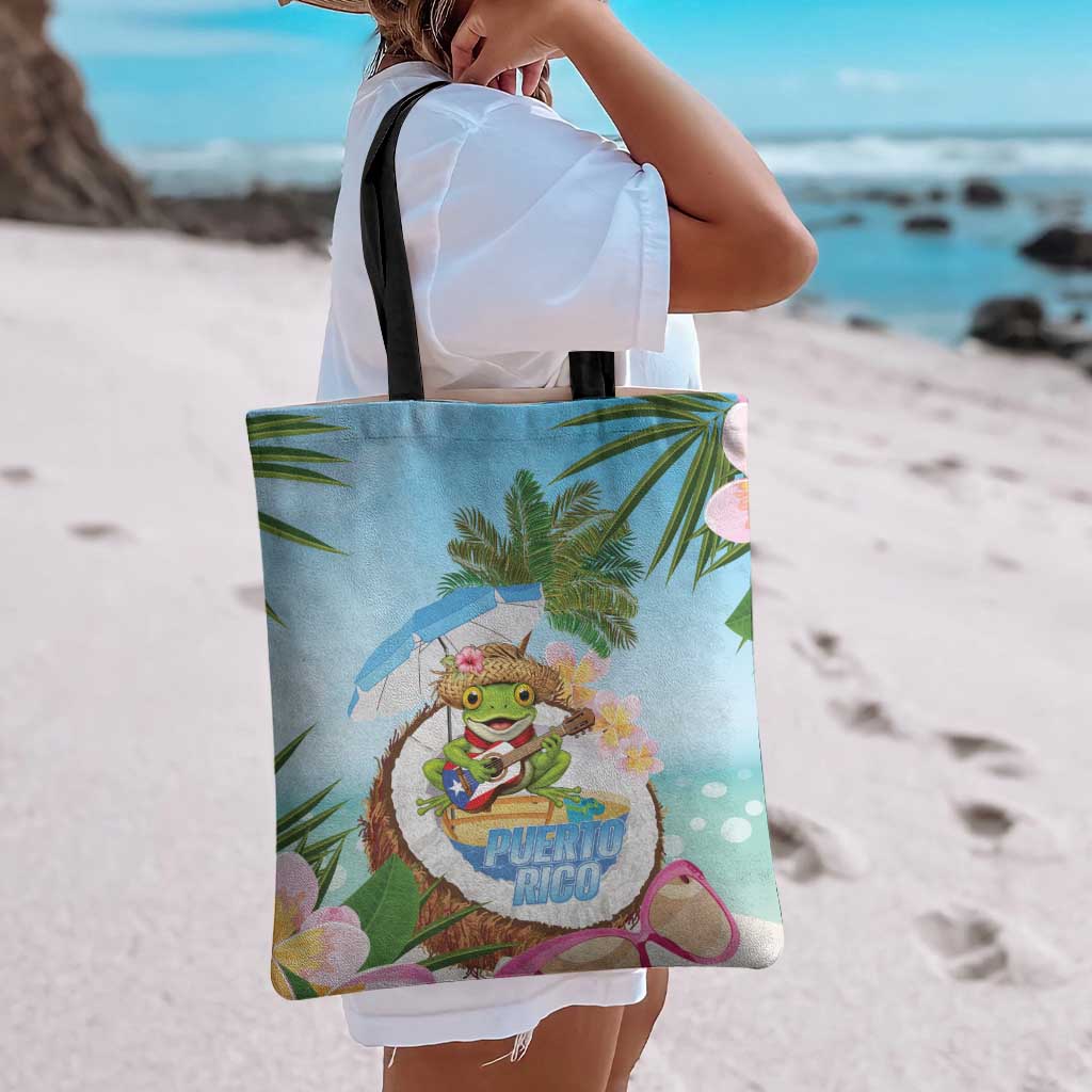 Puerto Rico Pava Coqui Tote Bag Spirit Frog Tropical Beach Vibes - Wonder Print Shop