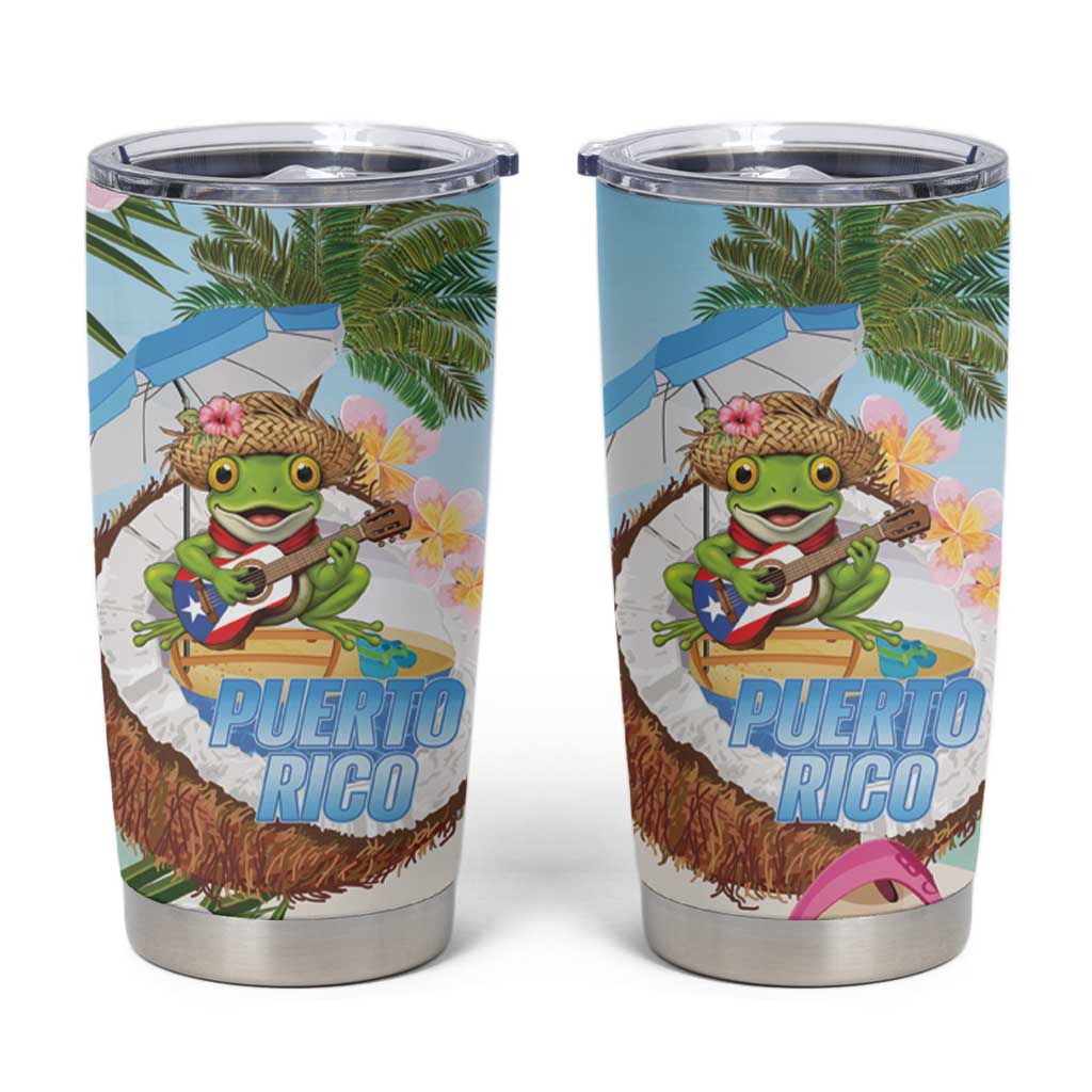 Puerto Rico Pava Coqui Tumbler Cup Spirit Frog Tropical Beach Vibes - Wonder Print Shop