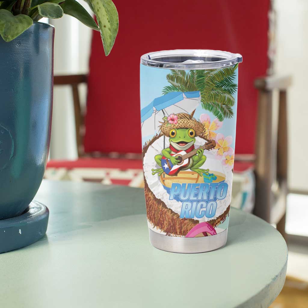 Puerto Rico Pava Coqui Tumbler Cup Spirit Frog Tropical Beach Vibes - Wonder Print Shop