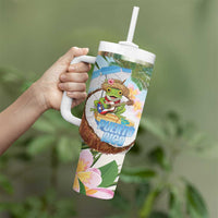 Puerto Rico Pava Coqui Tumbler With Handle Spirit Frog Tropical Beach Vibes - Wonder Print Shop