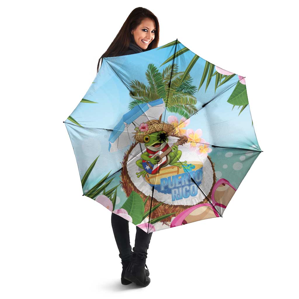 Puerto Rico Pava Coqui Umbrella Spirit Frog Tropical Beach Vibes - Wonder Print Shop