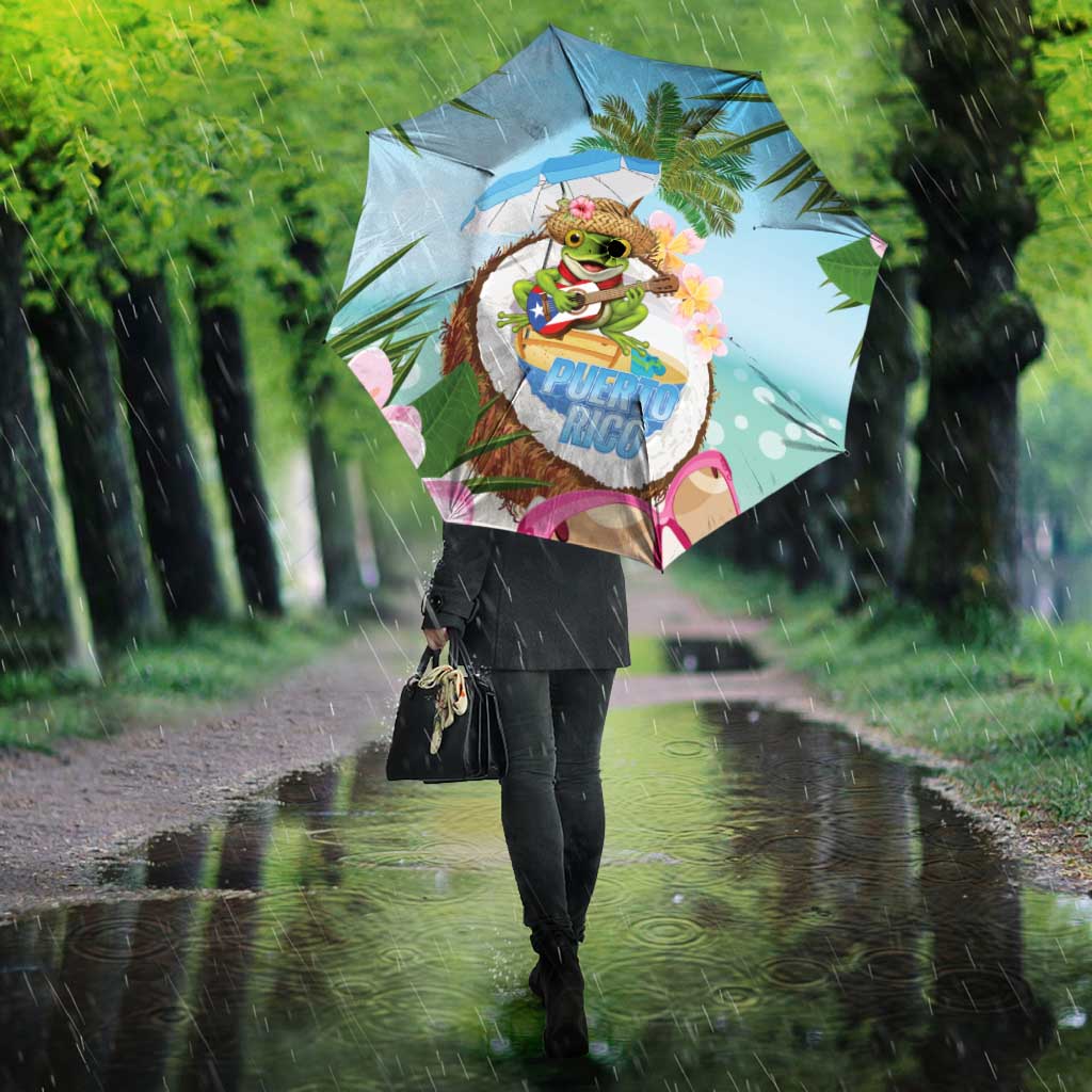 Puerto Rico Pava Coqui Umbrella Spirit Frog Tropical Beach Vibes - Wonder Print Shop