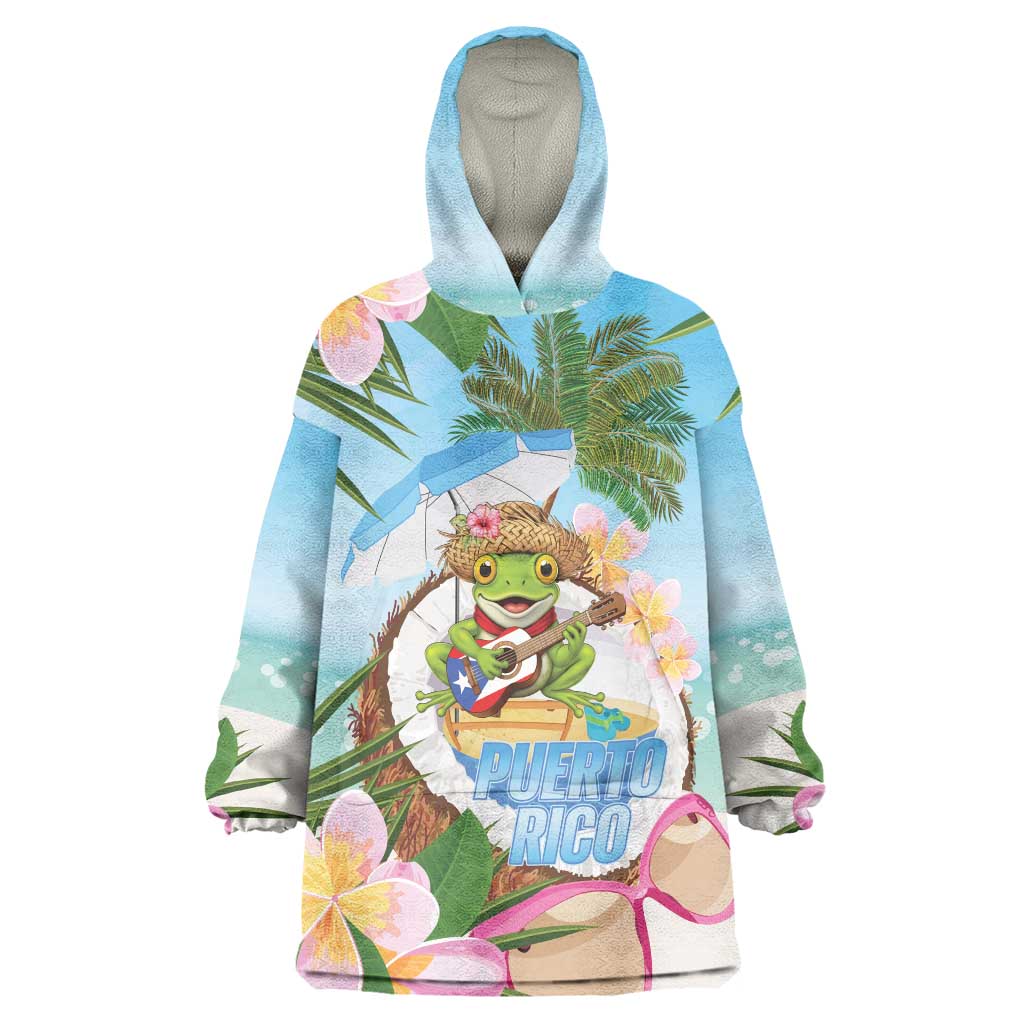 Puerto Rico Pava Coqui Wearable Blanket Hoodie Spirit Frog Tropical Beach Vibes - Wonder Print Shop