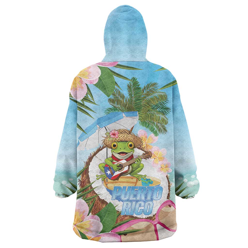 Puerto Rico Pava Coqui Wearable Blanket Hoodie Spirit Frog Tropical Beach Vibes - Wonder Print Shop