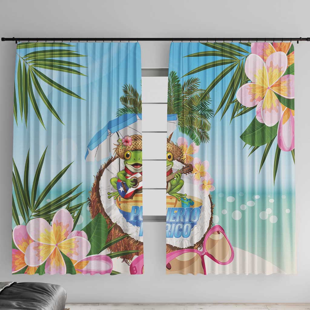 Puerto Rico Pava Coqui Window Curtain Spirit Frog Tropical Beach Vibes - Wonder Print Shop