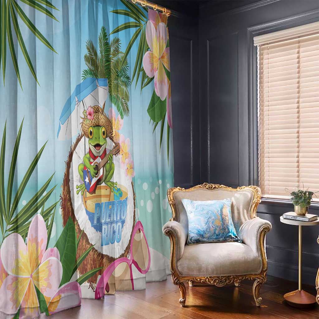 Puerto Rico Pava Coqui Window Curtain Spirit Frog Tropical Beach Vibes - Wonder Print Shop