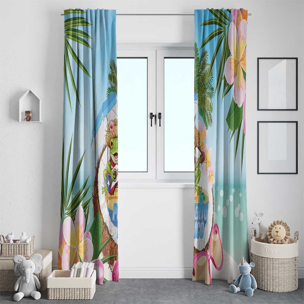 Puerto Rico Pava Coqui Window Curtain Spirit Frog Tropical Beach Vibes - Wonder Print Shop
