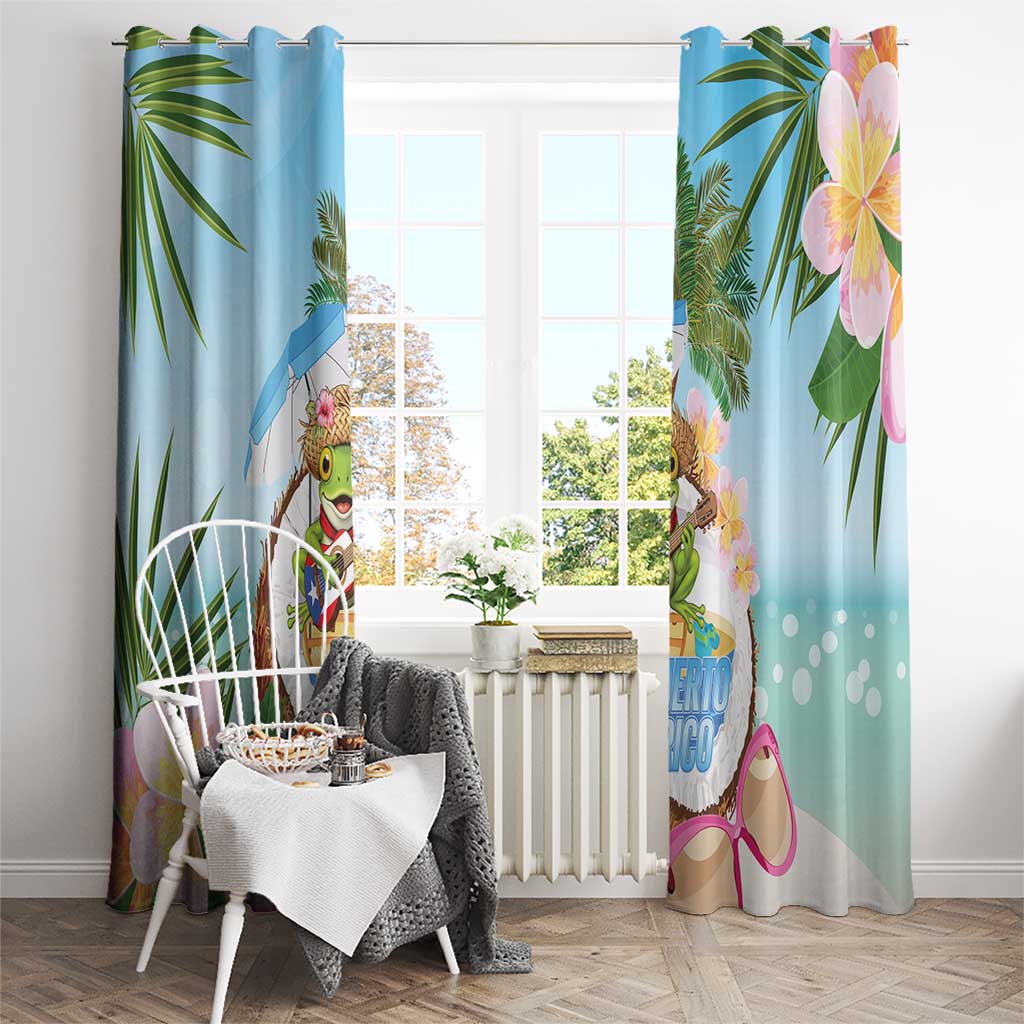 Puerto Rico Pava Coqui Window Curtain Spirit Frog Tropical Beach Vibes - Wonder Print Shop