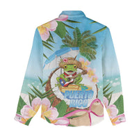 Puerto Rico Pava Coqui Women Casual Shirt Spirit Frog Tropical Beach Vibes - Wonder Print Shop