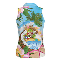 Puerto Rico Pava Coqui Women Sleeveless Polo Shirt Spirit Frog Tropical Beach Vibes - Wonder Print Shop