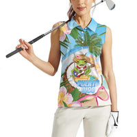 Puerto Rico Pava Coqui Women Sleeveless Polo Shirt Spirit Frog Tropical Beach Vibes - Wonder Print Shop