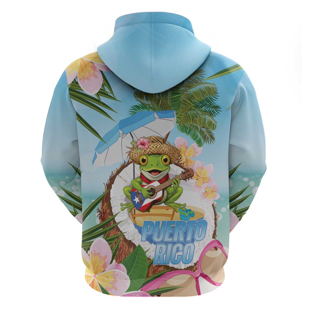 Puerto Rico Pava Coqui Zip Hoodie Spirit Frog Tropical Beach Vibes - Wonder Print Shop