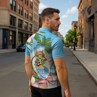 Puerto Rico Pava Coqui Zipper Polo Shirt Spirit Frog Tropical Beach Vibes - Wonder Print Shop