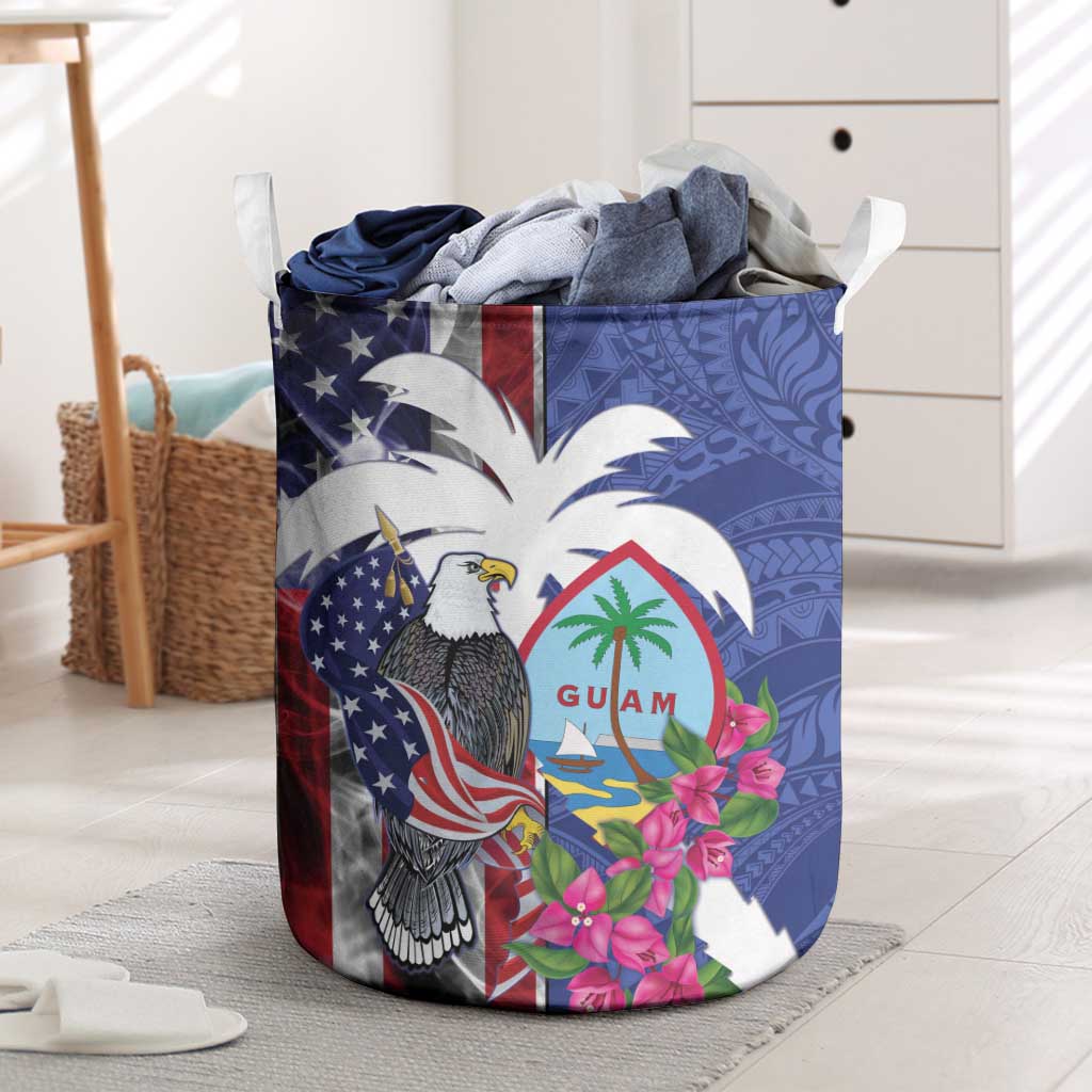 United States Guam Laundry Basket USA Eagle Guahan Seal Bougainvillea - Wonder Print Shop