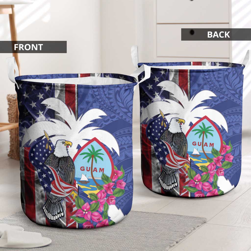 United States Guam Laundry Basket USA Eagle Guahan Seal Bougainvillea - Wonder Print Shop