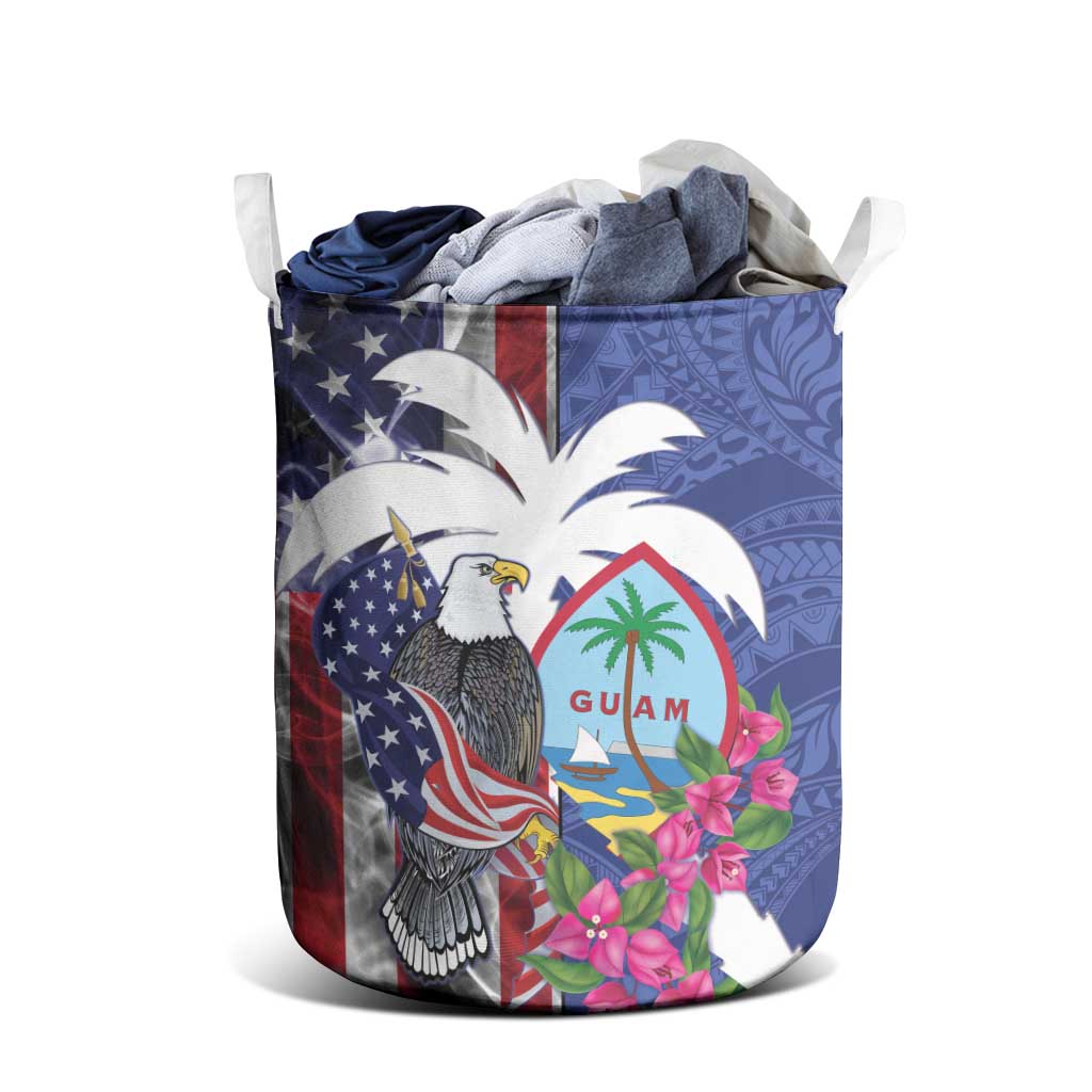United States Guam Laundry Basket USA Eagle Guahan Seal Bougainvillea - Wonder Print Shop