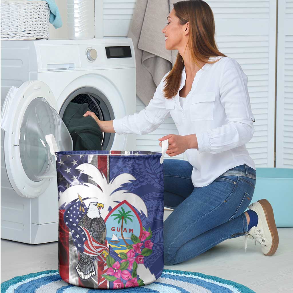 United States Guam Laundry Basket USA Eagle Guahan Seal Bougainvillea - Wonder Print Shop