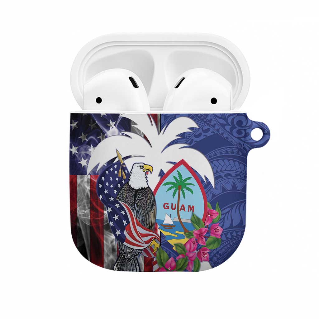 United States Guam AirPods Case USA Eagle Guahan Seal Bougainvillea - Wonder Print Shop