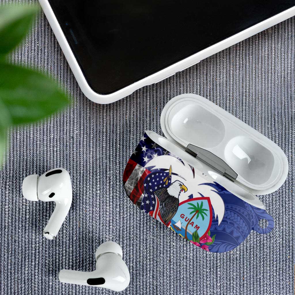 United States Guam AirPods Case USA Eagle Guahan Seal Bougainvillea - Wonder Print Shop