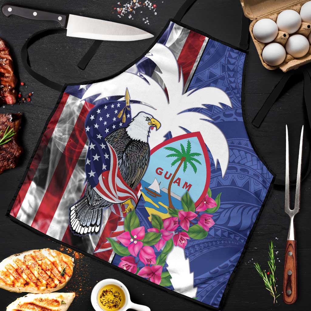 United States Guam Apron USA Eagle Guahan Seal Bougainvillea - Wonder Print Shop