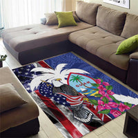 United States Guam Area Rug USA Eagle Guahan Seal Bougainvillea - Wonder Print Shop