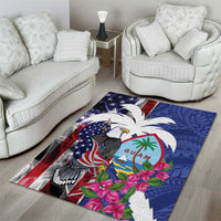 United States Guam Area Rug USA Eagle Guahan Seal Bougainvillea - Wonder Print Shop