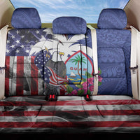 United States Guam Back Car Seat Cover USA Eagle Guahan Seal Bougainvillea - Wonder Print Shop