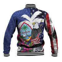 United States Guam Baseball Jacket USA Eagle Guahan Seal Bougainvillea - Wonder Print Shop