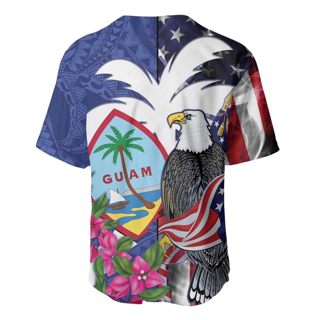 United States Guam Baseball Jersey USA Eagle Guahan Seal Bougainvillea - Wonder Print Shop
